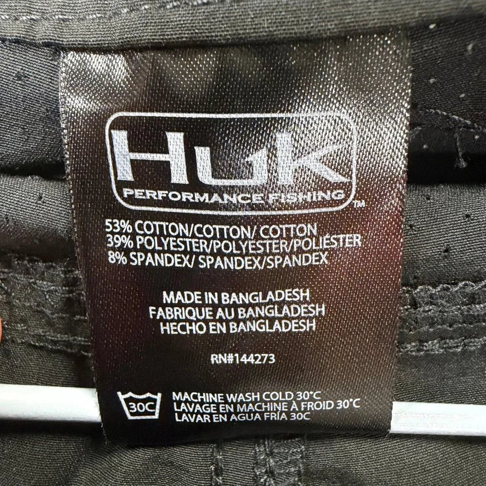 Huk Performance Fishing Mens XL Black Waypoint 10.5
